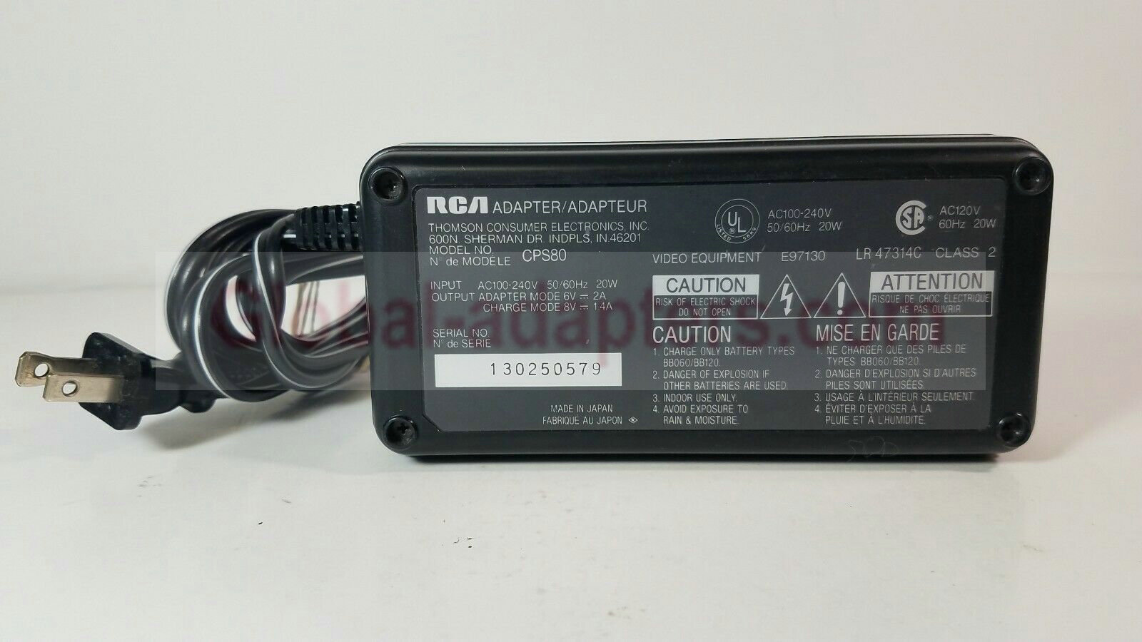New 6V 2A 8V 1.4A RCA CPS80 CAMCORDER Power Supply AC ADAPTER